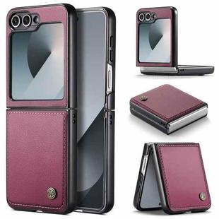 For Samsung Galaxy Z Flip7 FE CaseMe 023 Butterfly Buckle Litchi Texture RFID Anti-theft Leather Phone Case(Red)