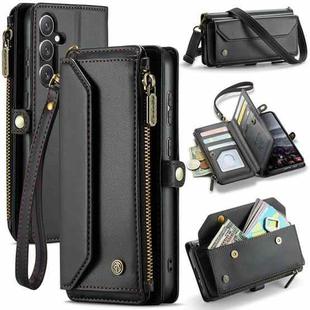 For Samsung Galaxy S24 FE 5G CaseMe C36 Card Slots Zipper Wallet RFID Anti-theft Leather Phone Case(Black)