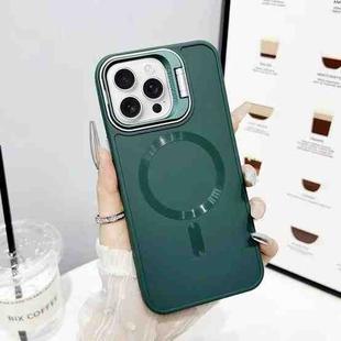 For iPhone 16 Pro CD Texture Frosted MagSafe Lens Holder Phone Case(Green)