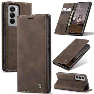 For OPPO Reno12 5G Global CaseMe 013 Multifunctional Horizontal Flip Leather Phone Case(Coffee)