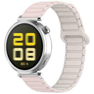 For Amazfit Active 20mm Dual Color Magnetic Buckle Silicone Watch Band(Pink+Starlight)