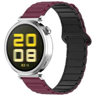 For Amazfit Active 20mm Dual Color Magnetic Buckle Silicone Watch Band(Wine Red+Black)