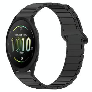 For Garmin Forerunner 165 Dual Color Magnetic Buckle 20mm Silicone Watch Band(Black)