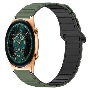 For Honor Watch GS 4 Dual Color Magnetic Buckle 22mm Silicone Watch Band(Green+Black)