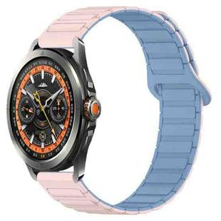 For Xiaomi Watch S4 Sport Dual Color Magnetic Buckle 22mm Silicone Watch Band(Pink+Blue)