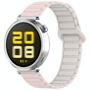 For Amazfit Bip 5 / GTR 4 / GTR 3 Dual Color 22mm Magnetic Buckle Silicone Watch Band(Pink+Starlight)