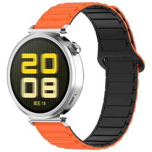 For Amazfit Bip 5 / GTR 4 / GTR 3 Dual Color 22mm Magnetic Buckle Silicone Watch Band(Orange+Black)