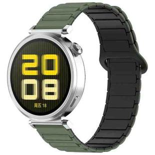 For Amazfit Bip 5 / GTR 4 / GTR 3 Dual Color 22mm Magnetic Buckle Silicone Watch Band(Green+Black)