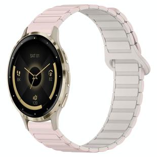 For Garmin Venu 3S Dual Color Magnetic Buckle 18mm Silicone Watch Band(Pink+Starlight)