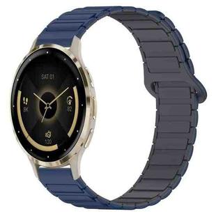 For Garmin Venu 3S Dual Color Magnetic Buckle 18mm Silicone Watch Band(Blue+Grey)