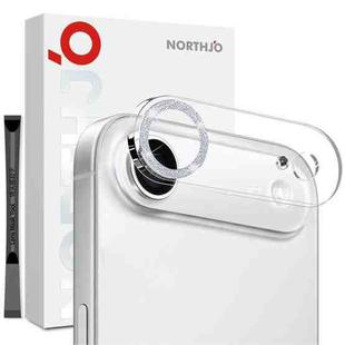For iPhone 17 Air NORTHJO Camera Lens Protector Glitter Ring 3D Tempered Glass Film(Silver)