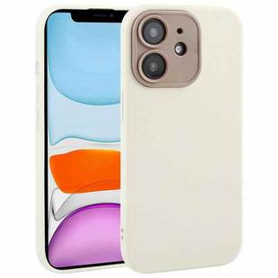 For iPhone 11 Plain Imitation Leather Back Cover Phone Case(White)