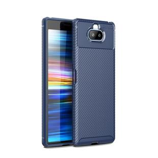 Beetle Series Carbon Fiber Texture Shockproof TPU Case for Sony Xperia 20(Blue)