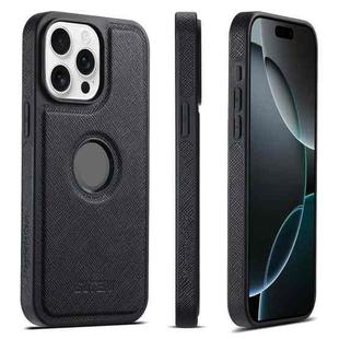 For iPhone 16 Pro Suteni G1 Cross Texture MagSafe Phone Case(Black)