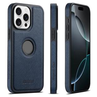 For iPhone 16 Pro Suteni G1 Cross Texture MagSafe Phone Case(Blue)