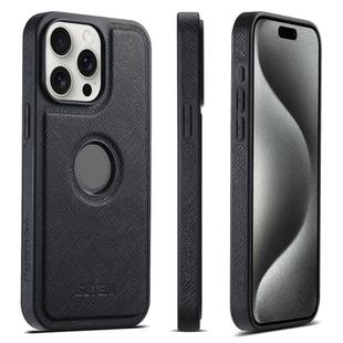 For iPhone 15 Pro Max Suteni G1 Cross Texture MagSafe Phone Case(Black)