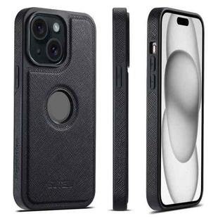 For iPhone 15 Plus Suteni G1 Cross Texture MagSafe Phone Case(Black)