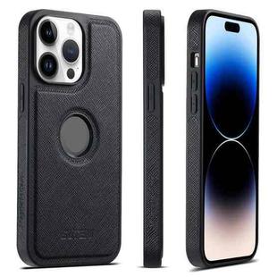 For iPhone 14 Pro Max Suteni G1 Cross Texture MagSafe Phone Case(Black)