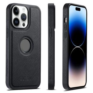 For iPhone 14 Pro Suteni G1 Cross Texture MagSafe Phone Case(Black)