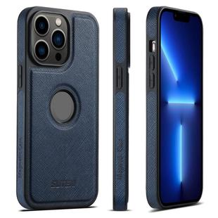 For iPhone 13 Pro Suteni G1 Cross Texture MagSafe Phone Case(Blue)