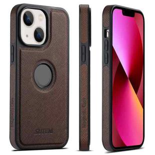 For iPhone 13 Suteni G1 Cross Texture MagSafe Phone Case(Brown)