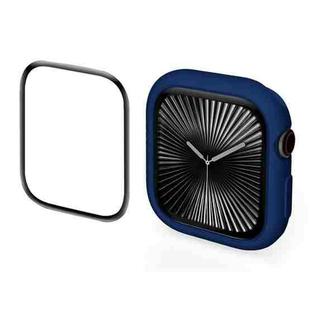 For Apple Watch Series 10 46mm ENKAY Hat-Prince 2 in 1 Candy Color TPU Watch Case with Full Coverage PMMA Soft Film(Dark Blue)