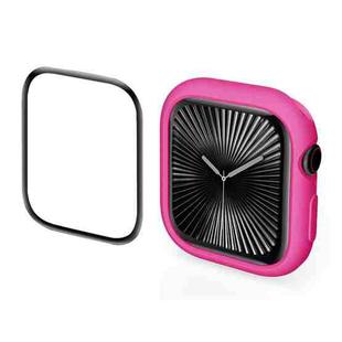 For Apple Watch Series 10 46mm ENKAY Hat-Prince 2 in 1 Candy Color TPU Watch Case with Full Coverage PMMA Soft Film(Rose)