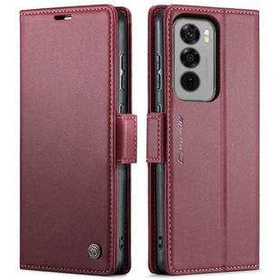 For OPPO Reno12 5G Global CaseMe 023 Butterfly Buckle Litchi Texture RFID Anti-theft Leather Phone Case(Red)