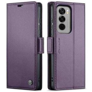 For OPPO Reno12 5G Global CaseMe 023 Butterfly Buckle Litchi Texture RFID Anti-theft Leather Phone Case(Purple)