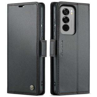 For OPPO Reno12 Pro 5G Global CaseMe 023 Butterfly Buckle Litchi Texture RFID Anti-theft Leather Phone Case(Black)