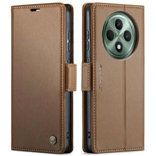 For OPPO Reno12 F /12 FS 5G CaseMe 023 Butterfly Buckle Litchi Texture RFID Anti-theft Leather Phone Case(Brown)