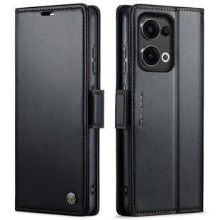 For OPPO Reno13 CaseMe 023 Butterfly Buckle Litchi Texture RFID Anti-theft Leather Phone Case(Black)