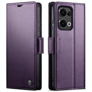 For OPPO Reno13 CaseMe 023 Butterfly Buckle Litchi Texture RFID Anti-theft Leather Phone Case(Purple)