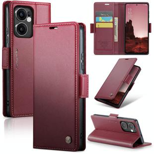 For OPPO Reno13 F 4G / 5G CaseMe 023 Butterfly Buckle Litchi Texture RFID Anti-theft Leather Phone Case(Red)
