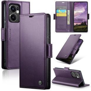 For OPPO Reno13 F 4G / 5G CaseMe 023 Butterfly Buckle Litchi Texture RFID Anti-theft Leather Phone Case(Purple)