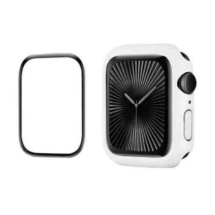 For Apple Watch Series 10 46mm ENKAY Hat-Prince 2 in 1 Solid Color PC Watch Case with Full Coverage PMMA Soft Film(White)