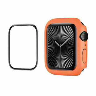 For Apple Watch Series 10 42mm ENKAY Hat-Prince 2 in 1 Solid Color PC Watch Case with Full Coverage PMMA Soft Film(Orange)