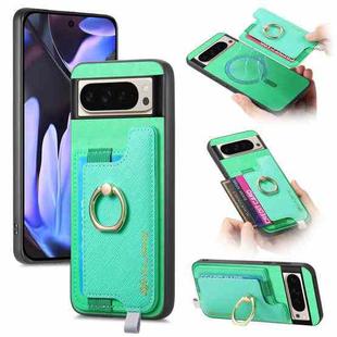 For Google Pixel 9 Pro XL Retro Magsafe Magnetic PU Back Cover Phone Case(Green)