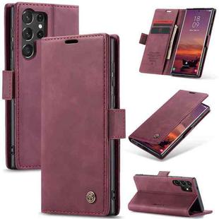 For Samsung Galaxy S25 Ultra 5G CaseMe 013 Multifunctional Horizontal Flip Leather Phone Case(Red)