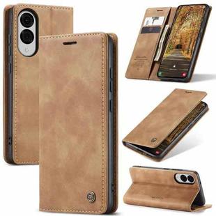 For Samsung Galaxy S25 Edge 5G CaseMe 013 Multifunctional Horizontal Flip Leather Phone Case(Brown)