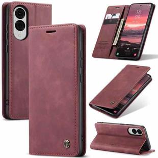 For Samsung Galaxy S25 Edge 5G CaseMe 013 Multifunctional Horizontal Flip Leather Phone Case(Red)