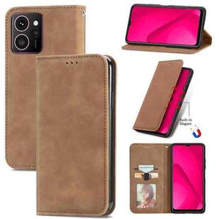 For HMD Skyline Retro Skin Feel Magnetic Flip Leather Phone Case(Brown)