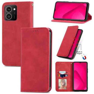 For HMD Skyline Retro Skin Feel Magnetic Flip Leather Phone Case(Red)