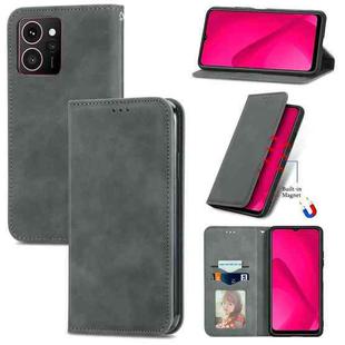 For HMD Skyline Retro Skin Feel Magnetic Flip Leather Phone Case(Gray)