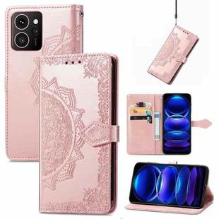 For HMD Skyline Mandala Flower Embossed Leather Phone Case(Rose Gold)