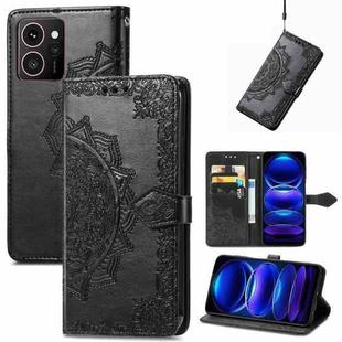 For HMD Skyline Mandala Flower Embossed Leather Phone Case(Black)