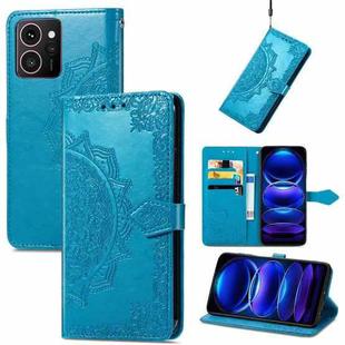 For HMD Skyline Mandala Flower Embossed Leather Phone Case(Blue)