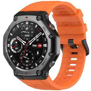 For Amazfit T-Rex 3 Solid Color Needle Buckle Silicone Watch Band(Orange)