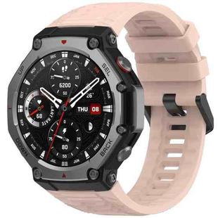 For Amazfit T-Rex 3 Solid Color Needle Buckle Silicone Watch Band(Pink)