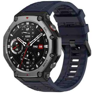 For Amazfit T-Rex 3 Solid Color Needle Buckle Silicone Watch Band(Dark Blue)
